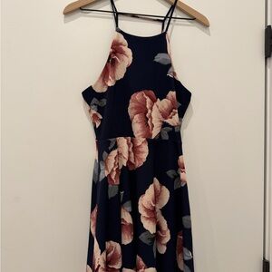 Altar'd State Navy and Pink Floral Mini Dress